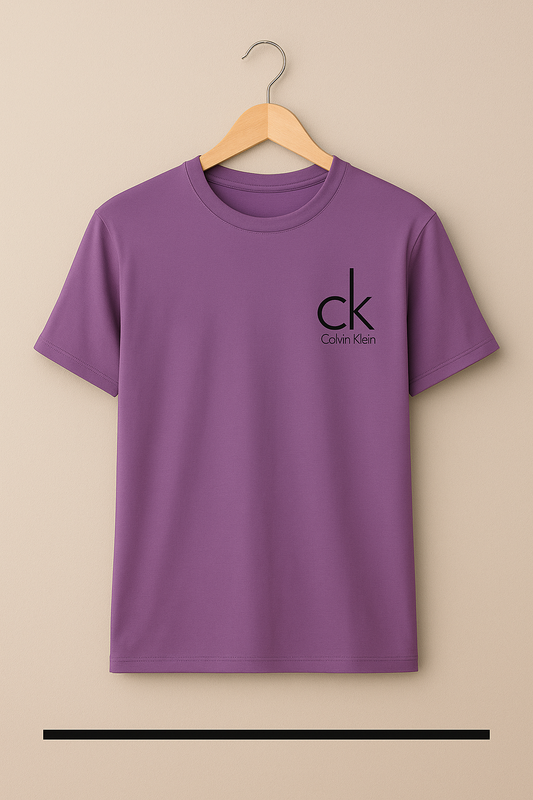 Calvin Klein–inspired purple T-shirt